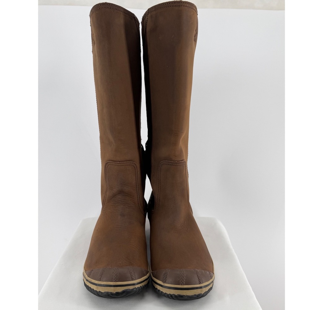 Sorel Slimboot Riding Boots Brown Leather Suede Waterproof NL2108-257 Womens 10 - Picture 2 of 7